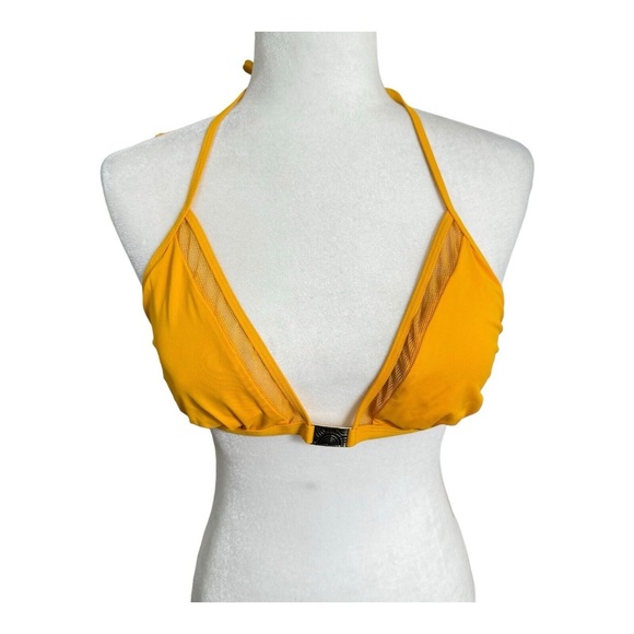 NEW BLUMOSS MAI MESH PANEL TRIANGLE BIKINI TOP- SUNSET Large - Picture 2 of 14